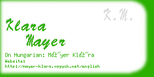 klara mayer business card